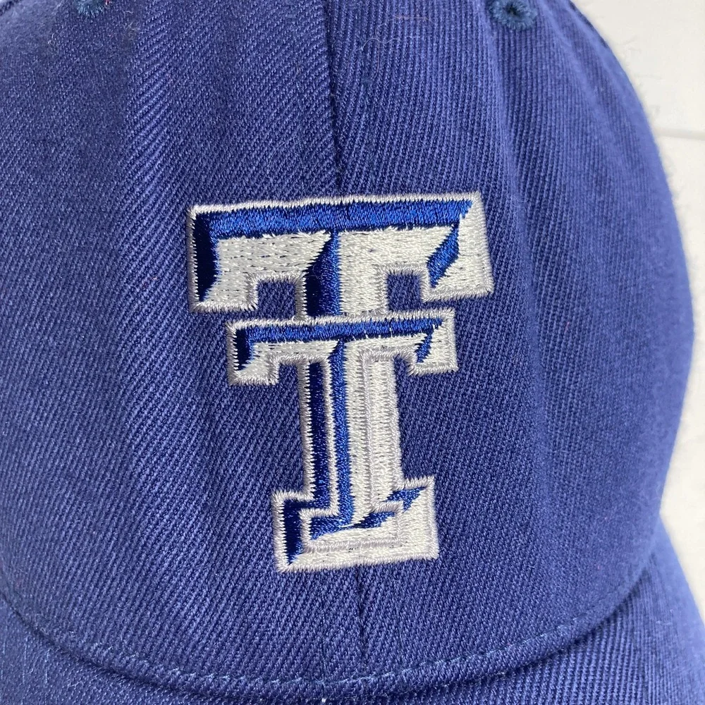 Texas Tech Red Raiders Cap Hat‎ Blue Fitted Small/Medium Embroidered Flexfit